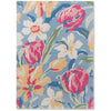 Laura Ashley Tulips China Blue 082208 Designer Wool Rug - Rugs Of Beauty - 1