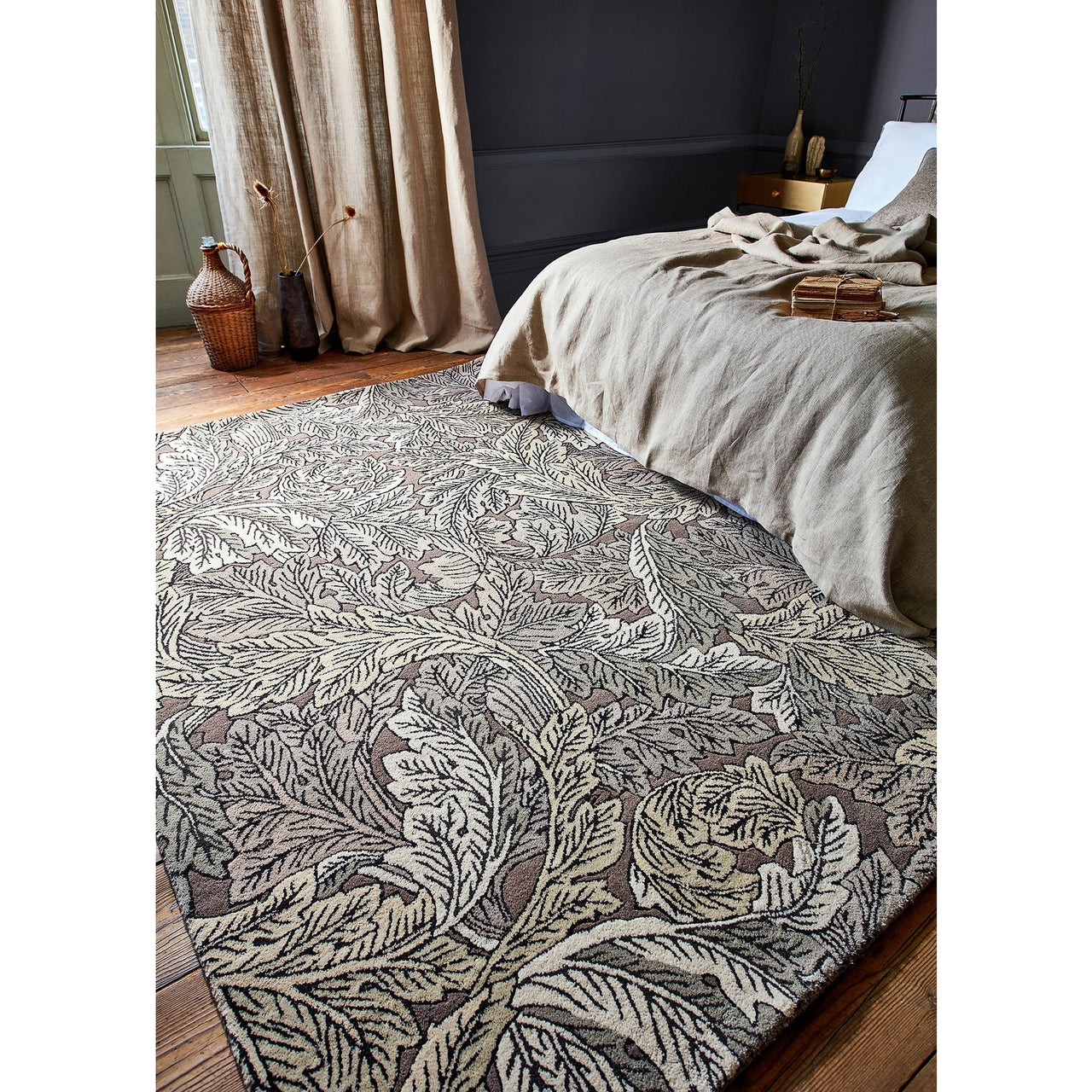Morris & Co Acanthus Mole 126904 Designer Wool Viscose Rug - Rugs Of Beauty - 3
