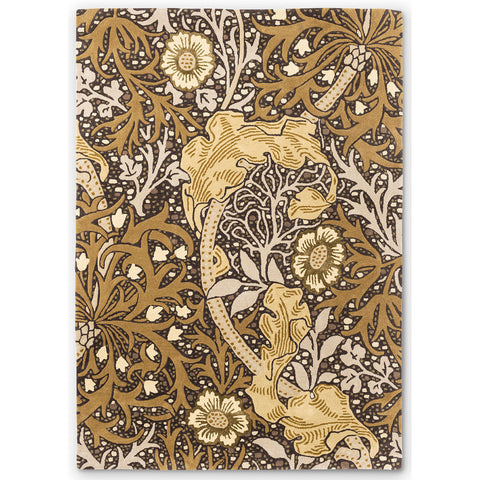 Morris & Co Seaweed Mustard 127006 Designer Wool Viscose Rug - Rugs Of Beauty - 1