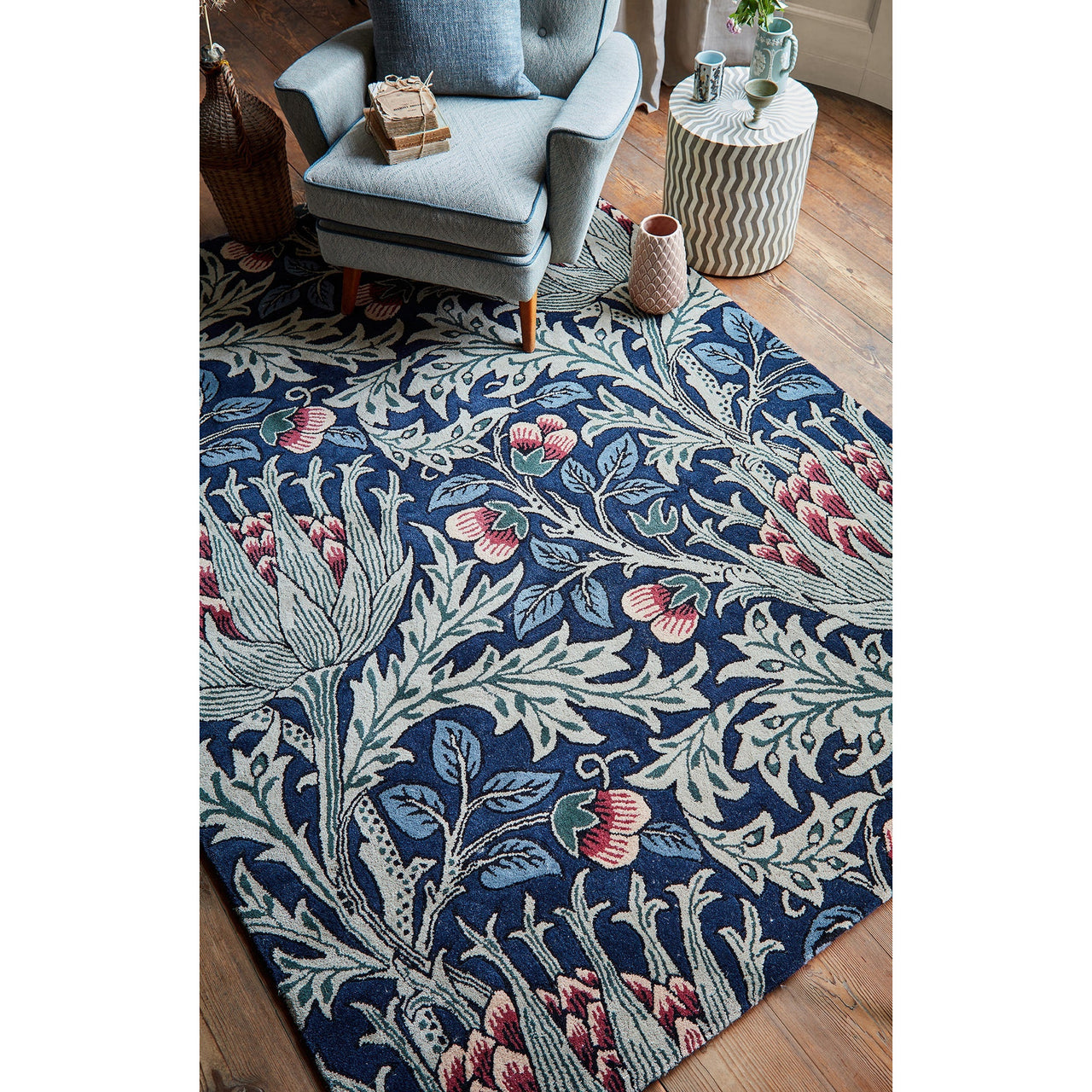 Morris & Co Artichoke Mineral 127108 Designer Wool Rug - Rugs Of Beauty - 3