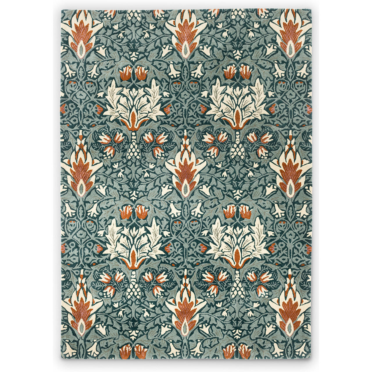 Morris & Co Snakeshead Thistle-russet 127207 Designer Wool Viscose Rug - Rugs Of Beauty - 1