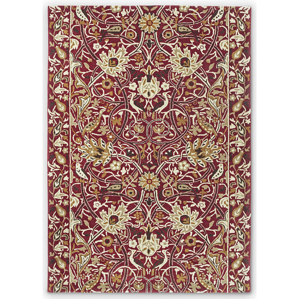 Morris & Co Bullerswood Red-gold 127300 Designer Wool Rug - Rugs Of Beauty - 1
