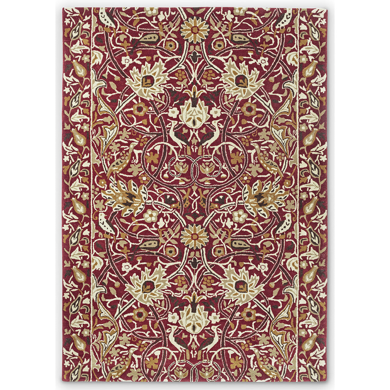 Morris & Co Bullerswood Red-gold 127300 Designer Wool Rug - Rugs Of Beauty - 1