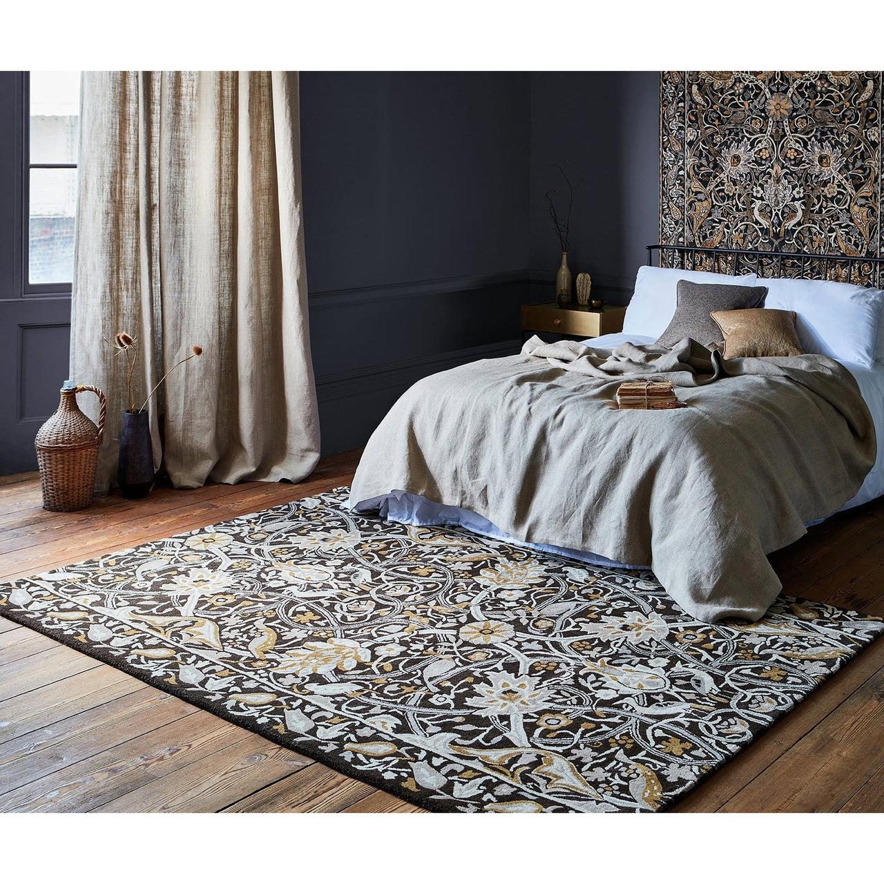 Morris & Co Bullerswood Mustard 127305 Designer Wool Rug - Rugs Of Beauty - 2