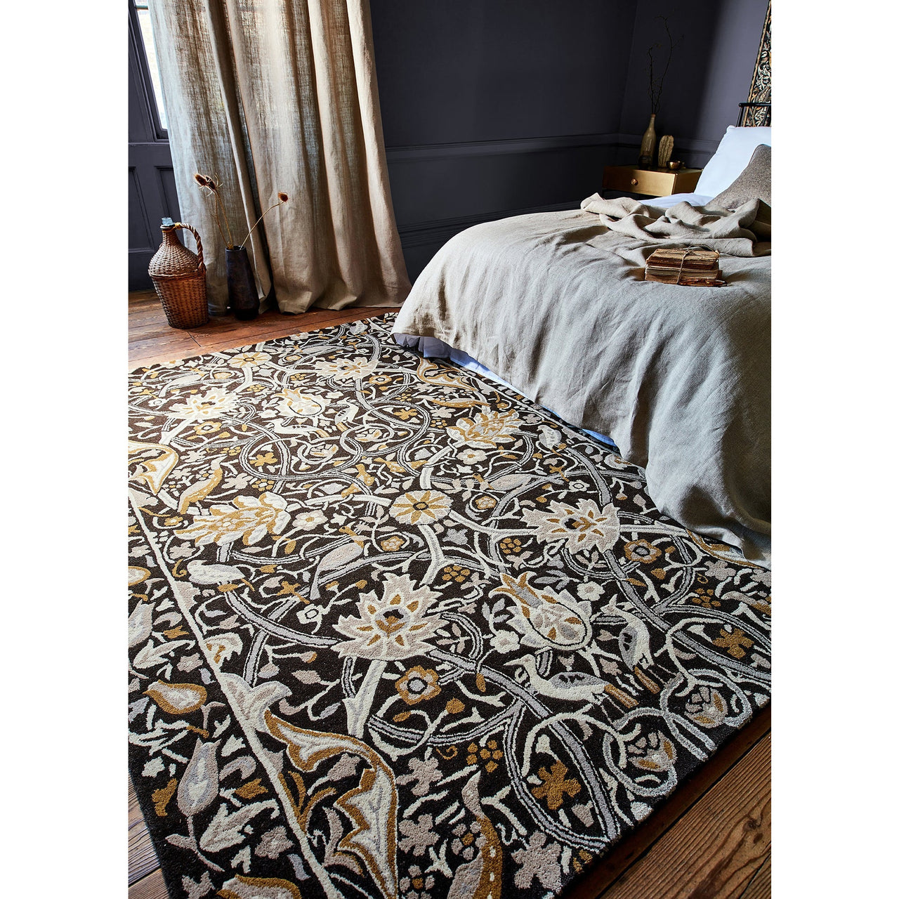 Morris & Co Bullerswood Mustard 127305 Designer Wool Rug - Rugs Of Beauty - 3