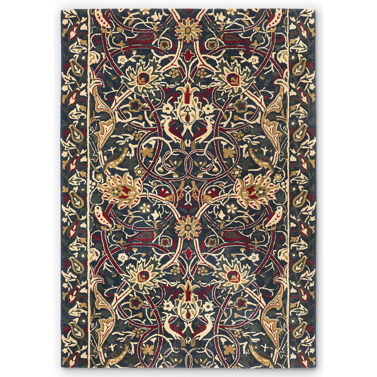 Morris & Co Bullerswood Indigo 127308 Designer Wool Rug - Rugs Of Beauty - 1