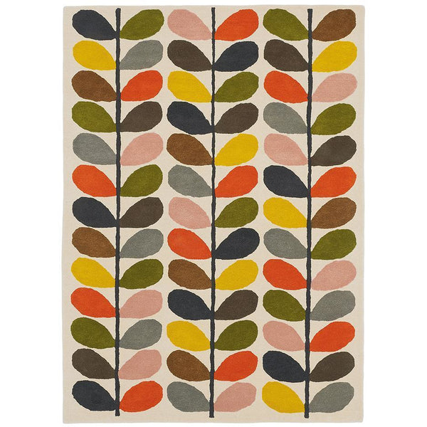 Orla Kiely Classic Multi Stem 059505 Designer Wool Rug - Rugs Of Beauty - 1