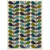 Orla Kiely Stem Kingfisher 059507 Designer Wool Rug - Rugs Of Beauty - 1
