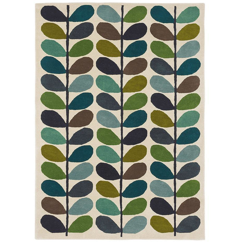 Orla Kiely Stem Kingfisher 059507 Designer Wool Rug - Rugs Of Beauty - 1