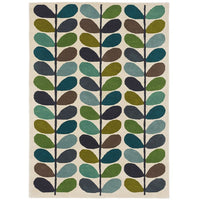 Orla Kiely Stem Kingfisher 059507 Designer Wool Rug - Rugs Of Beauty - 1