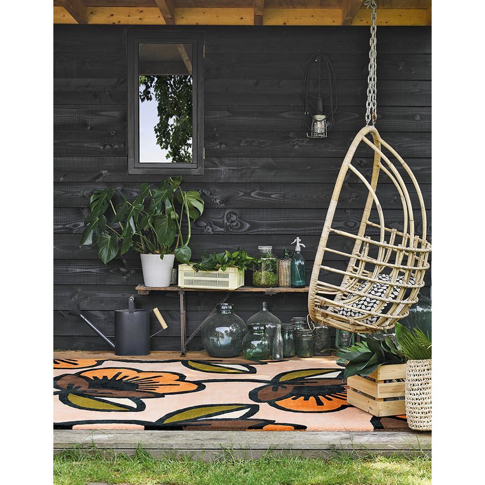 Orla Kiely Passion Flower Pink 059602 Designer Wool Rug - Rugs Of Beauty - 2