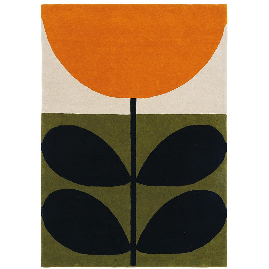 Orla Kiely Stem Black 059803 Designer Wool Rug - Rugs Of Beauty - 1