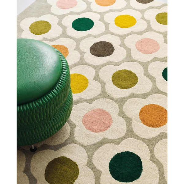 Orla Kiely Spot Flower Multi 060404 Designer Wool Rug - Rugs Of Beauty - 3