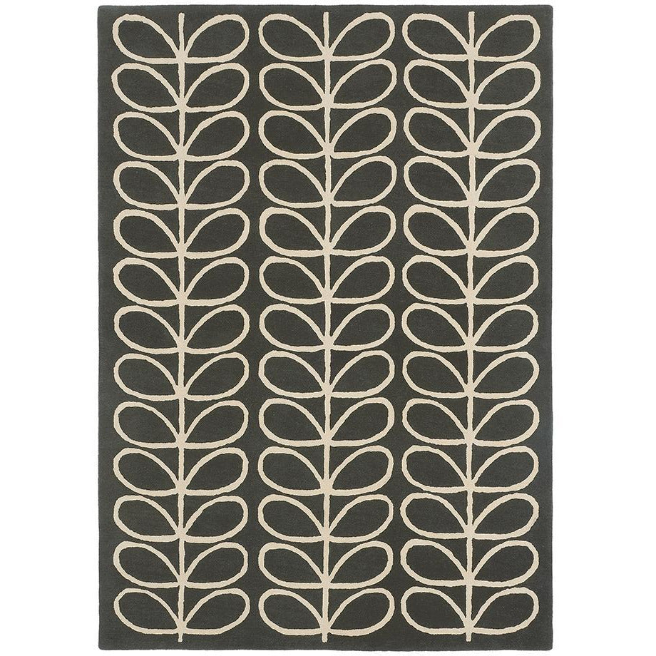 Orla Kiely Linear Stem Slate 060505 Designer Wool Rug - Rugs Of Beauty - 1