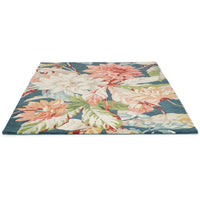 Sanderson Dahlia & Rosehip Teal 050608 Designer Wool Rug - Rugs Of Beauty - 4