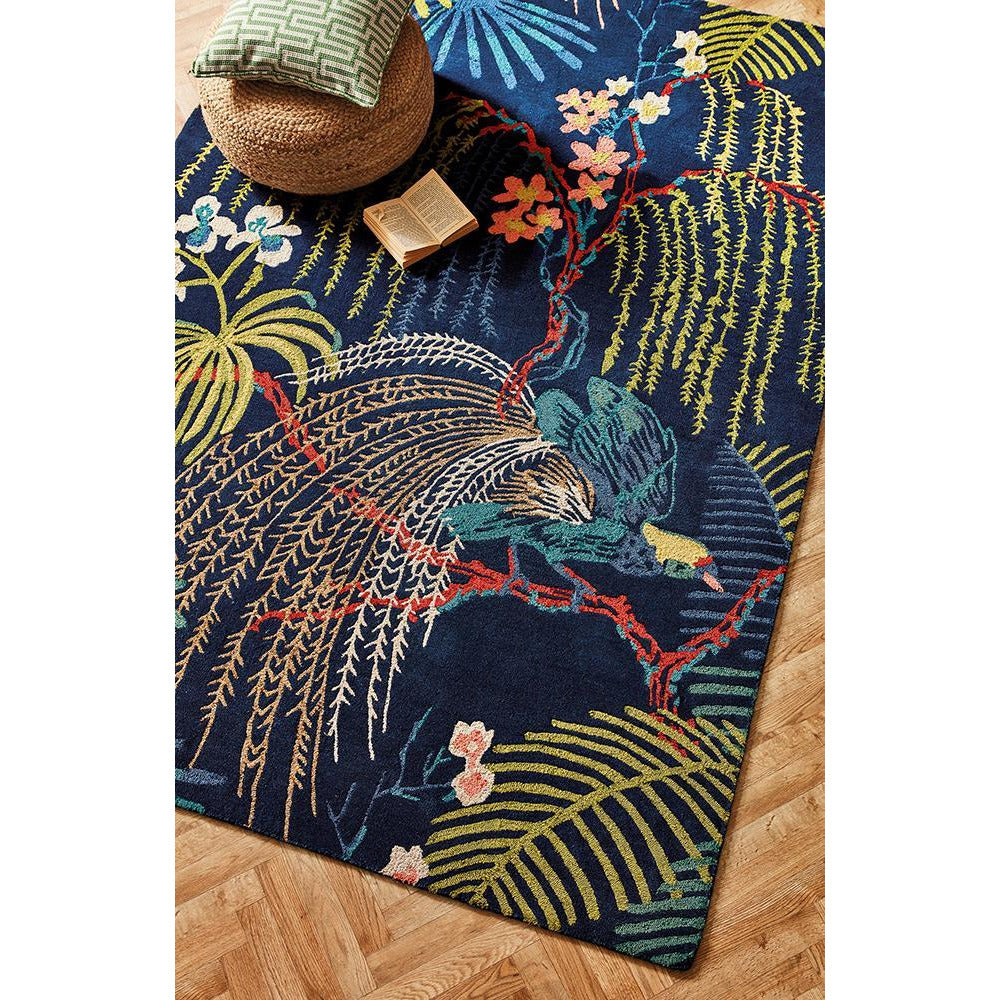 Sanderson Rain Forest Tropical Night 050708 Designer Wool Rug - Rugs Of Beauty - 2