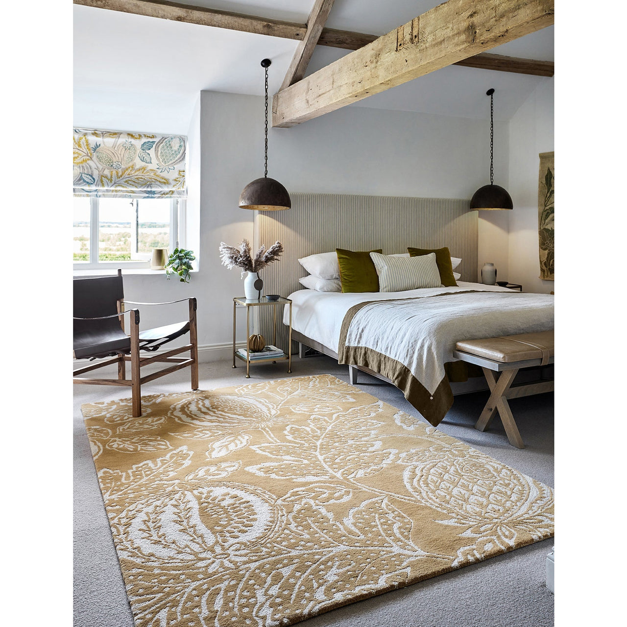 Sanderson Cantaloupe Ochre 145206 Designer Wool Rug - Rugs Of Beauty - 2