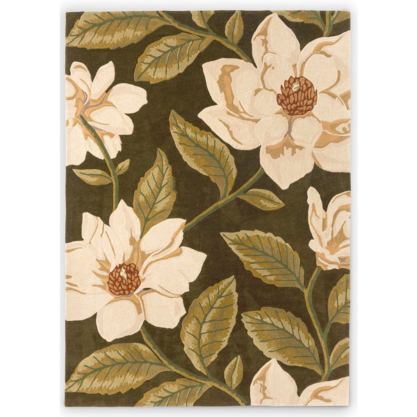 Sanderson Grandiflora Olive 145607 Designer Wool Rug - Rugs Of Beauty - 1