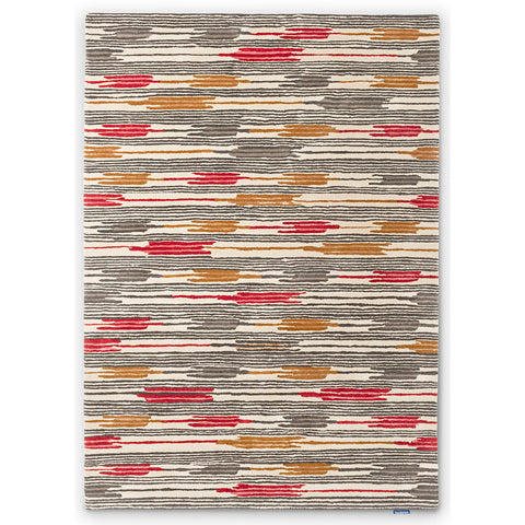 Sanderson Ishi Indian Red Charcoal 146000 Designer Wool Viscose Rug - Rugs Of Beauty - 1