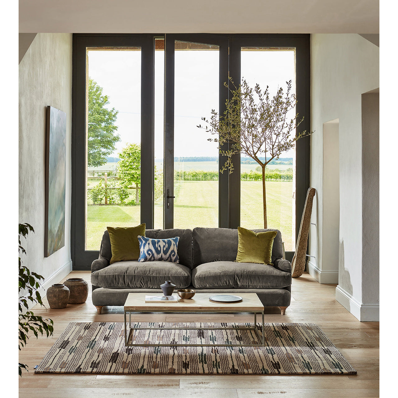 Sanderson Ishi Slate Charcoal 146004 Designer Wool Viscose Rug - Rugs Of Beauty - 2