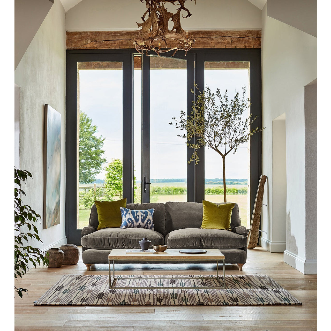 Sanderson Ishi Slate Charcoal 146004 Designer Wool Viscose Rug - Rugs Of Beauty - 3