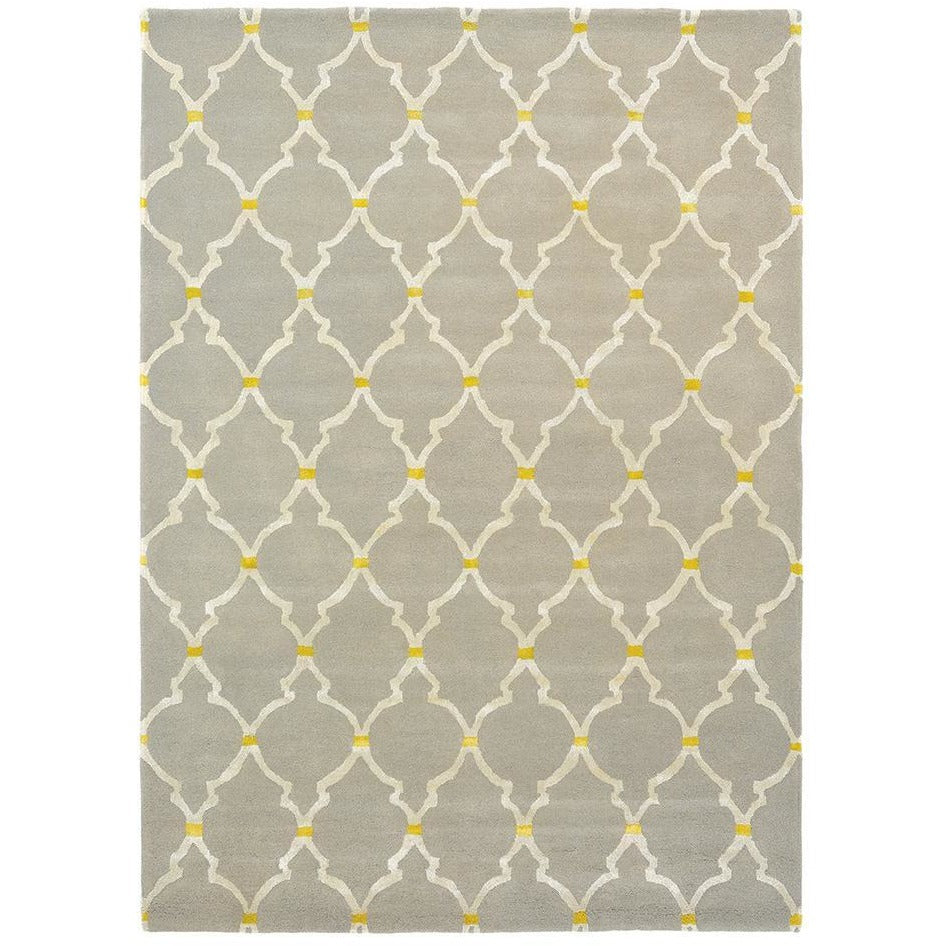 Sanderson Empire Trellis Stone 45501 Designer Wool / Viscose Rug - Rugs Of Beauty - 1