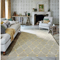 Sanderson Empire Trellis Stone 45501 Designer Wool / Viscose Rug - Rugs Of Beauty - 2