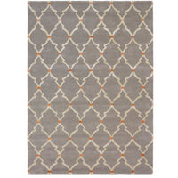 Sanderson Empire Trellis Slate Grey 45504 Designer Wool / Viscose Rug - Rugs Of Beauty - 1
