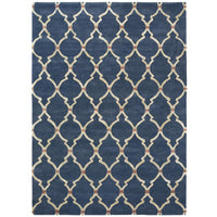 Sanderson Empire Trellis Indigo 45508 Designer Wool / Viscose Rug - Rugs Of Beauty - 1