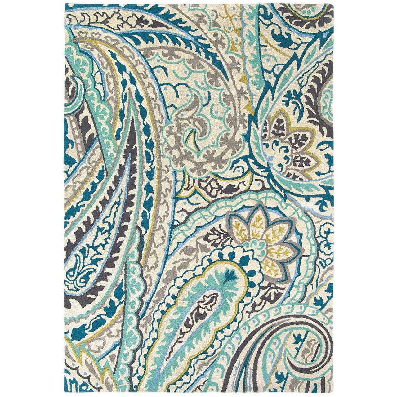 Sanderson Kashmir Azure 46908 Designer Wool / Viscose Rug - Rugs Of Beauty - 1
