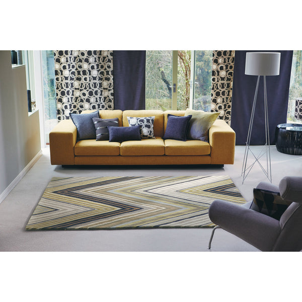 Scion Groove Pebble Chevron Patterned 25704 Modern Designer Wool Rug - Rugs Of Beauty - 3