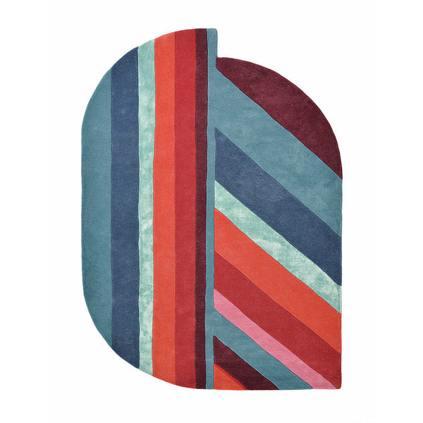 Ted Baker Jardin Blue Oval 160908 Designer Wool Viscose Rug - Rugs Of Beauty - 1