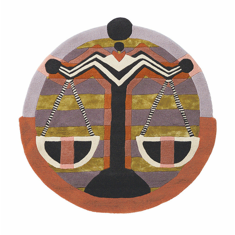 Ted Baker Zodiac Libra Round 161705 Designer Wool Viscose Rug - Rugs Of Beauty - 1