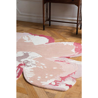 Ted Baker Shaped Magnolia Light Pink Round 162302 Designer Wool Rug - Rugs Of Beauty - 2