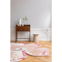 Ted Baker Shaped Magnolia Light Pink Round 162302 Designer Wool Rug - Rugs Of Beauty - 3