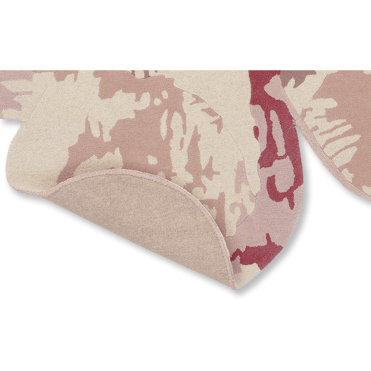 Ted Baker Shaped Magnolia Light Pink Round 162302 Designer Wool Rug - Rugs Of Beauty - 6