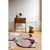 Ted Baker Shaped Magnolia Burgundy Round 162303 Designer Wool Rug - Rugs Of Beauty - 2