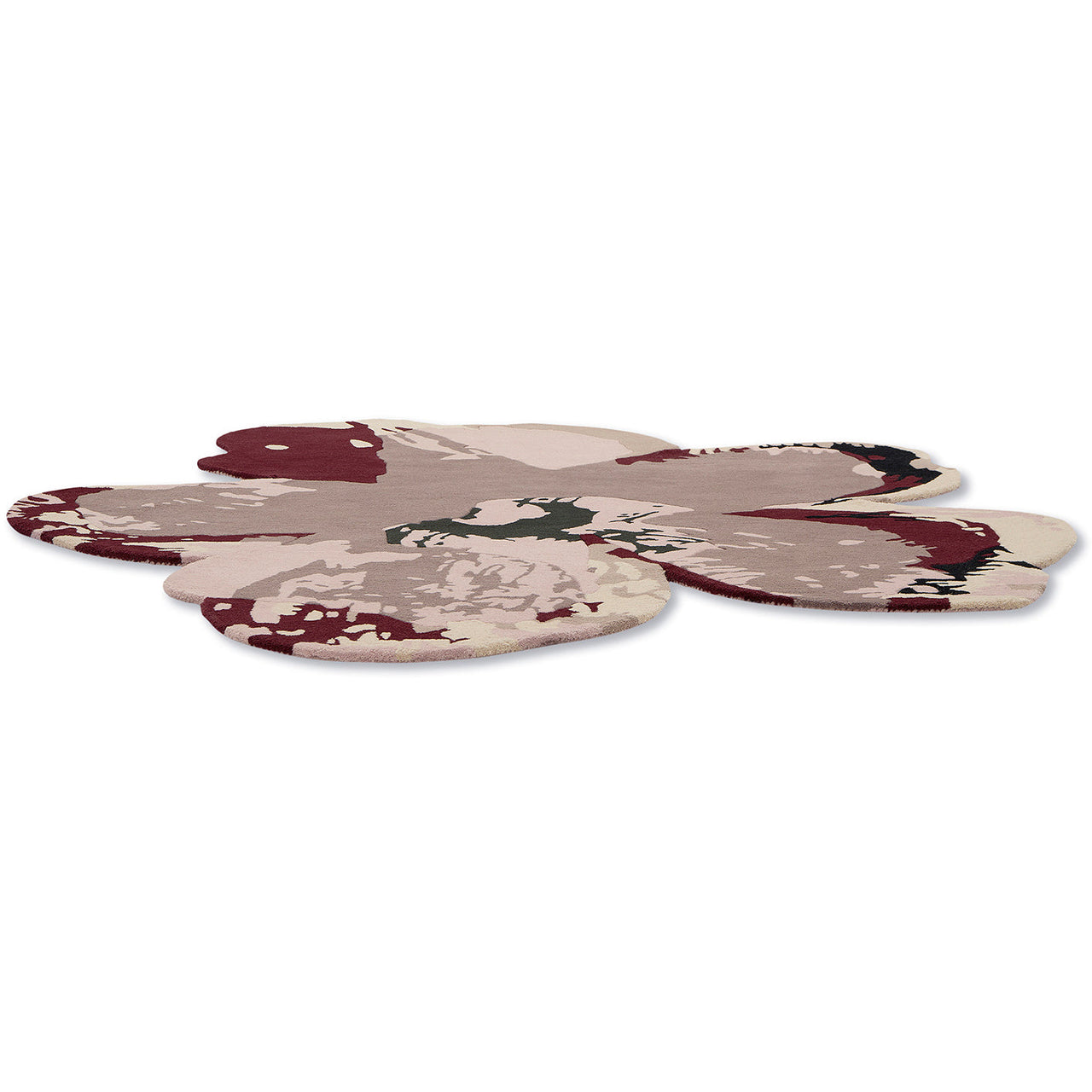 Ted Baker Shaped Magnolia Burgundy Round 162303 Designer Wool Rug - Rugs Of Beauty - 4