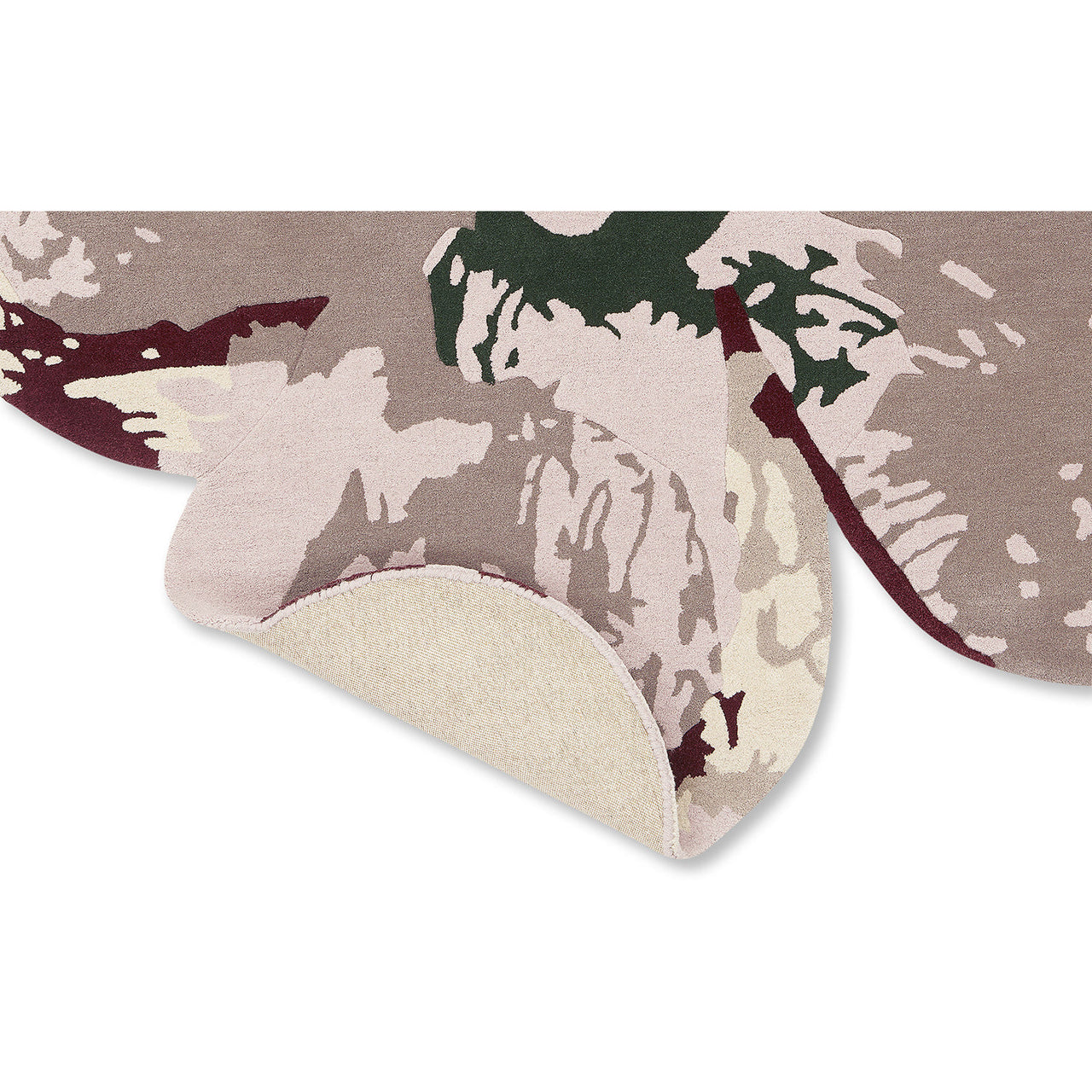 Ted Baker Shaped Magnolia Burgundy Round 162303 Designer Wool Rug - Rugs Of Beauty - 6