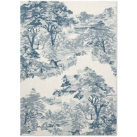 Ted Baker Landscape Toile Light Blue 162608 Designer Cotton Rug - Rugs Of Beauty - 1