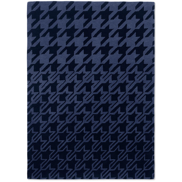 Ted Baker Houndstooth Dark Blue 162808 Designer Wool Rug - Rugs Of Beauty - 1