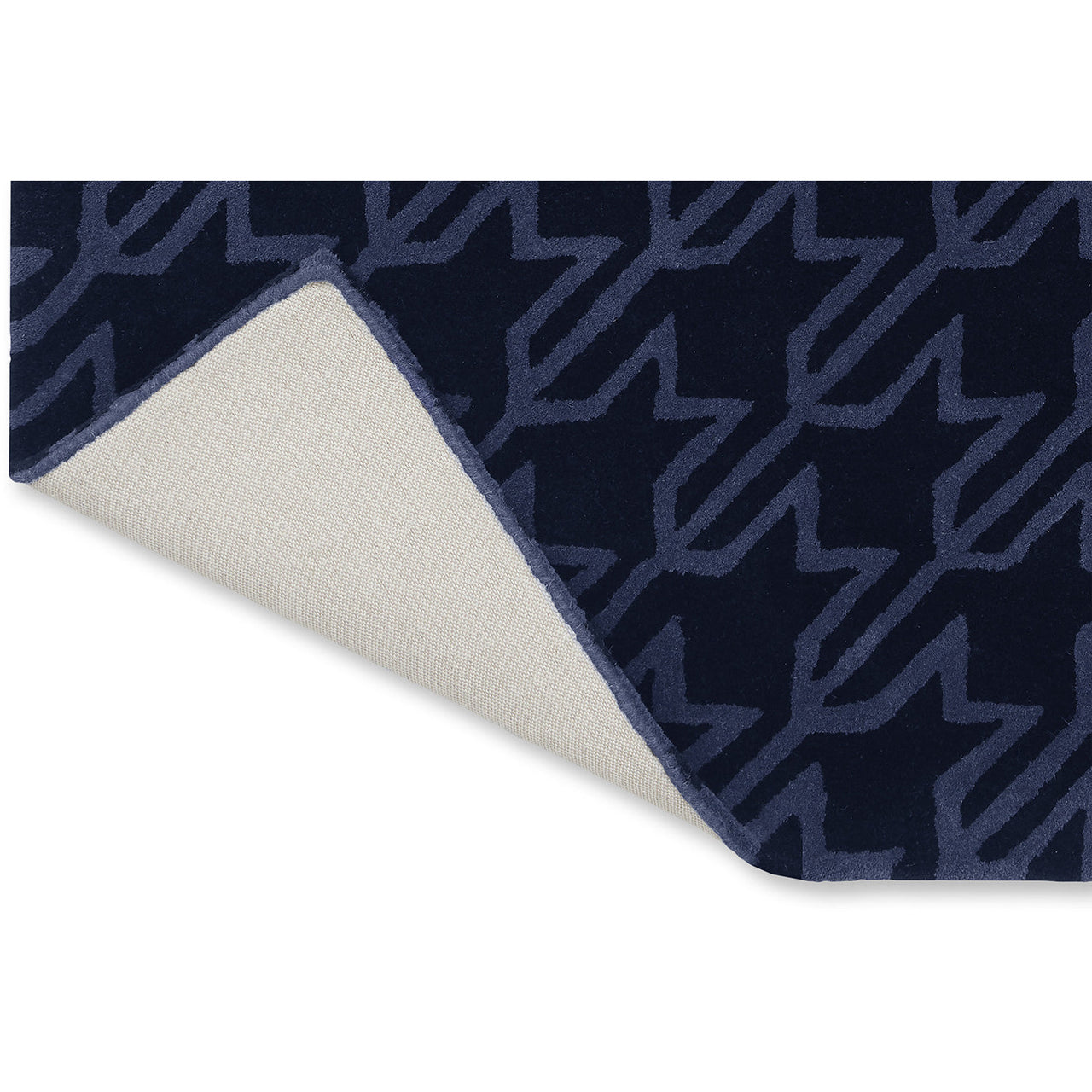 Ted Baker Houndstooth Dark Blue 162808 Designer Wool Rug - Rugs Of Beauty - 6