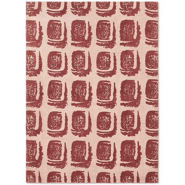 Ted Baker Woodblock Red 163003 Designer Cotton Rug - Rugs Of Beauty - 1