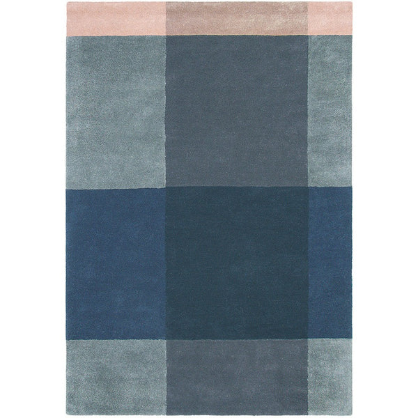Ted Baker Plaid Grey 57804 Designer Wool Rug - Rugs Of Beauty - 1