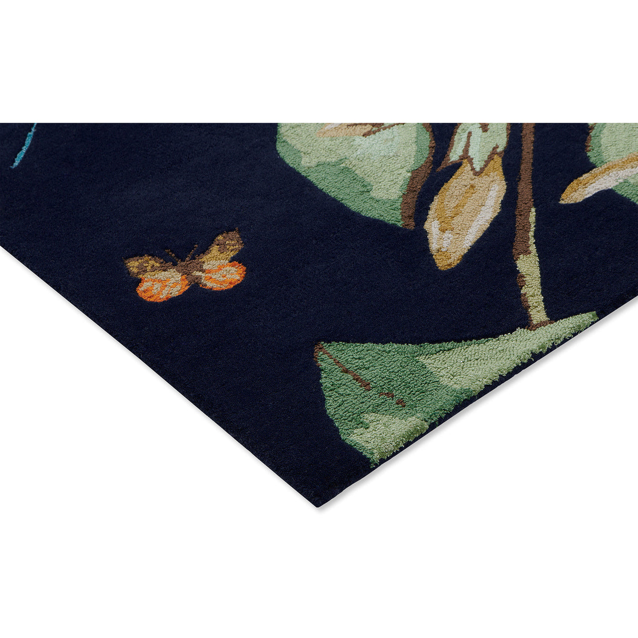 Wedgwood Hummingbird Navy 378180 Designer Wool Viscose Rug - Rugs Of Beauty - 6