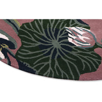Wedgwood Waterlily Dusty Rose 038602 Designer Wool Round Rug - Rugs Of Beauty - 5