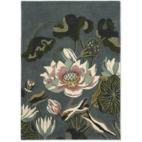 Wedgwood Waterlily Midnight Pond 038608 Designer Wool Rug - Rugs Of Beauty - 1