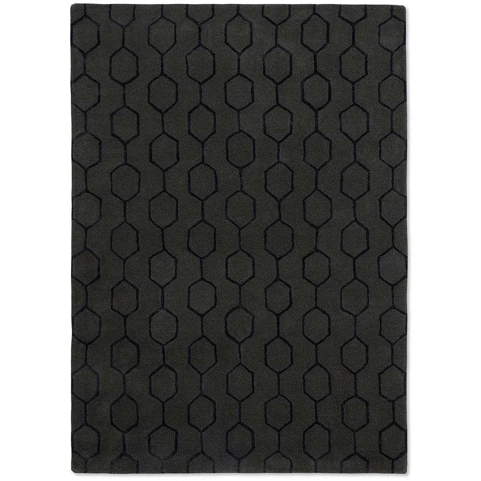 Wedgwood Gio Noir 039105 Designer Wool Viscose Rug - Rugs Of Beauty - 1