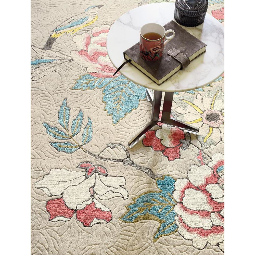 Wedgwood Paeonia Coral 37902 Wool Viscose Designer Rug - Rugs Of Beauty - 3