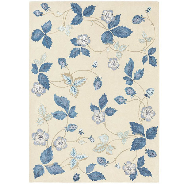 Wedgwood Wild Strawberry Cream 38108 Wool Viscose Designer Rug - Rugs Of Beauty - 1